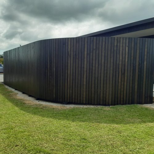 Finished Curved Slat Wall - After