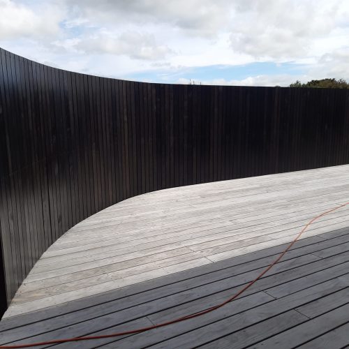 Curved Timber Privacy Wall - After